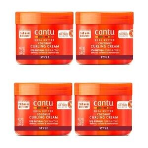 Cantu Coconut Curling Cream with Shea Butter 12 oz – 4 Pack
